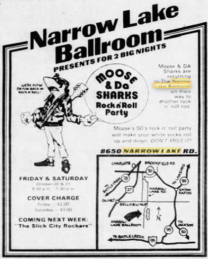 Narrow Lake Ballroom - 21 Oct 1978 Ad (newer photo)